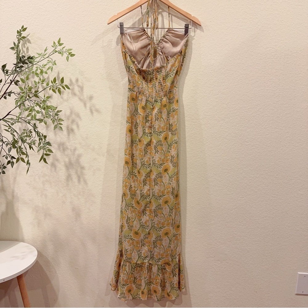 ASTR Vivee High Low Midi Dress in Yellow Floral Size Small NWT - Picture 7 of 10